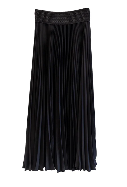 Holiday Satin Midi Skirt