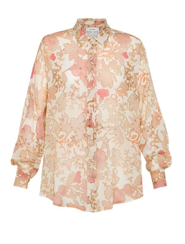 Bloom Mist Print Oversized Shirt