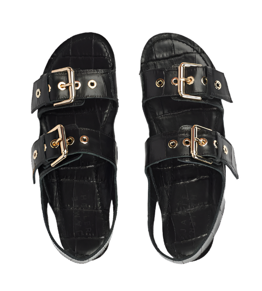 Double Buckle Croc Sandal